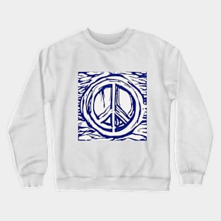 Peace Sign Royal Blue Shadow Silhouette Anime Style Collection No. 268 Crewneck Sweatshirt